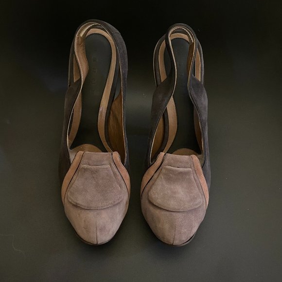 NIB Marni Purple Pink Suede Platform Heels Slingbacks Made in Italy Sz 40 $950 - Picture 2 of 16